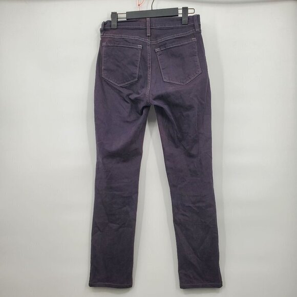 NYDJ Hi-Rise Slim Straight Jeans Ankle Stretch Solid Denim Size 2 Womens Black - Picture 4 of 12